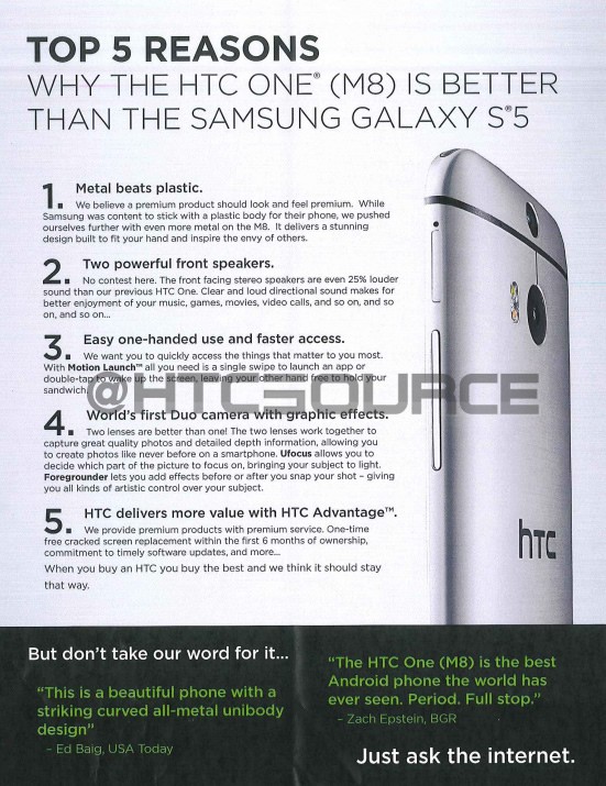 HTC One M8 أفضل من جالاكسي S5