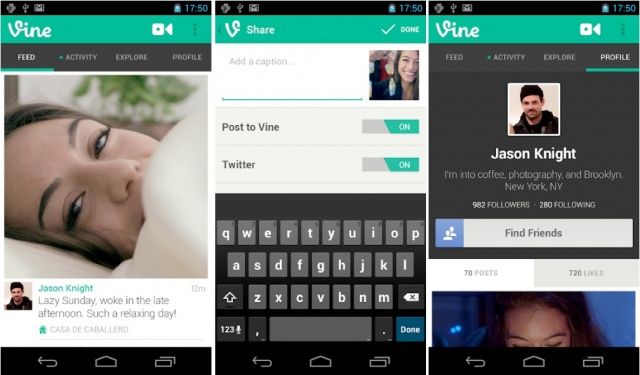 Vine-Android-screens