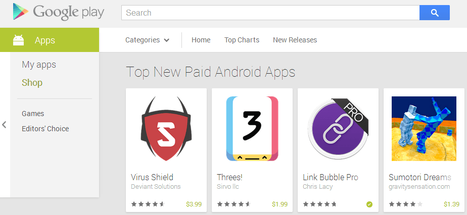 Virus Shield reached the top of the paid chart for new apps.