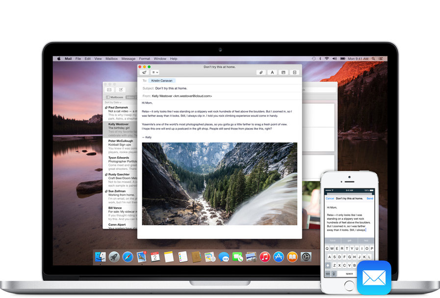 Start composing an email on your iPhone, pick up where you left off on your Mac.