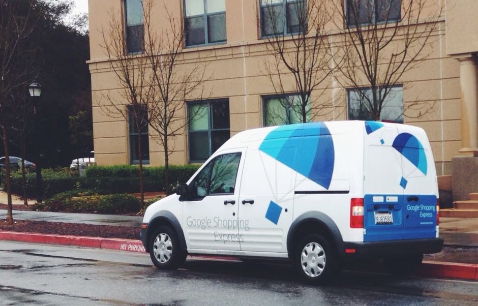 Google Shopping Express van making deliveries to Stanford. Photo: Elaine Adolfo