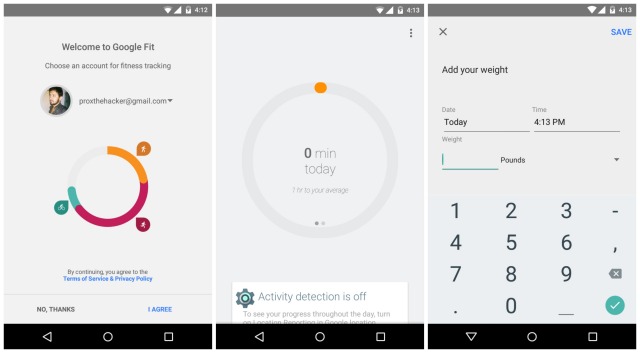 Google Fit makes its official debut with Android 5.0. Screenshots: Phandroid