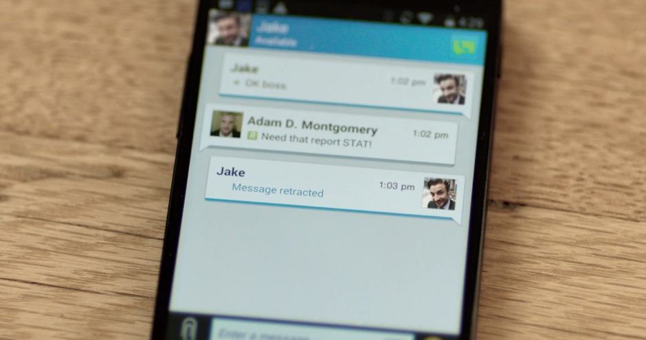 You can now retract messages sent via BBM. Photo: BlackBerry
