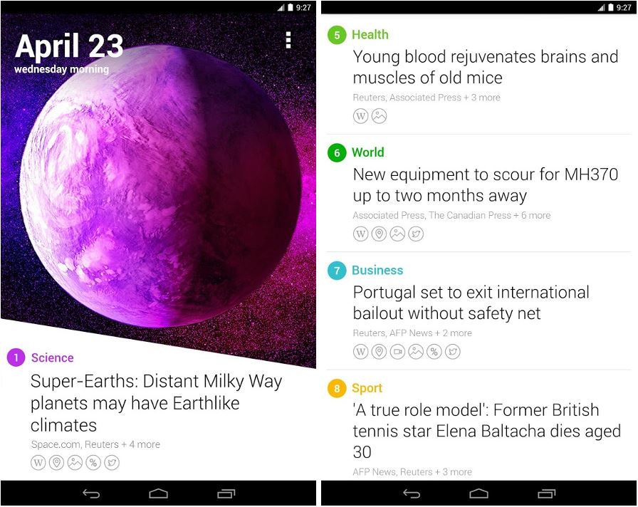 The easiest way to stay on top of the news. Screenshots: Google Play