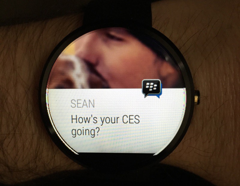 BBM on your Android Wear watch. Photo: BlackBerry