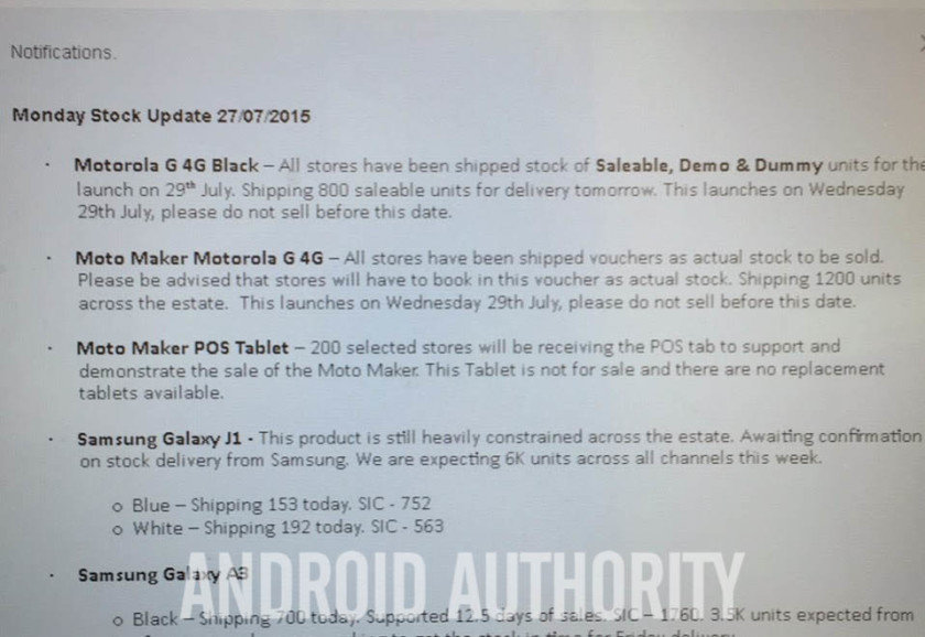 Moto G's release date revealed. Photo: Android Authority