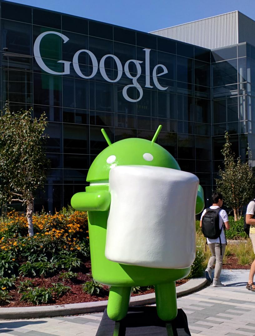 Android Marshmallow's brand new statue! Photo: Nicolás Fischman