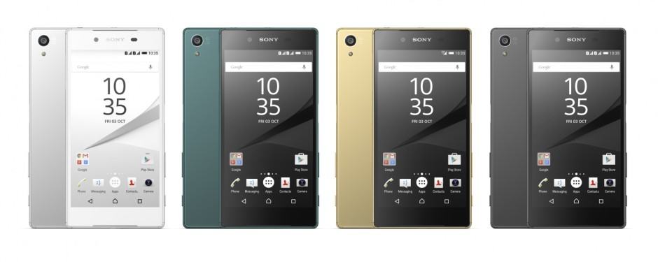 Xperia Z5's color options. Photo: Sony