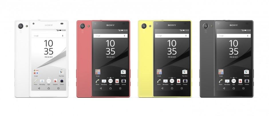 Xperia Z5 Compact's color options. Photo: Sony