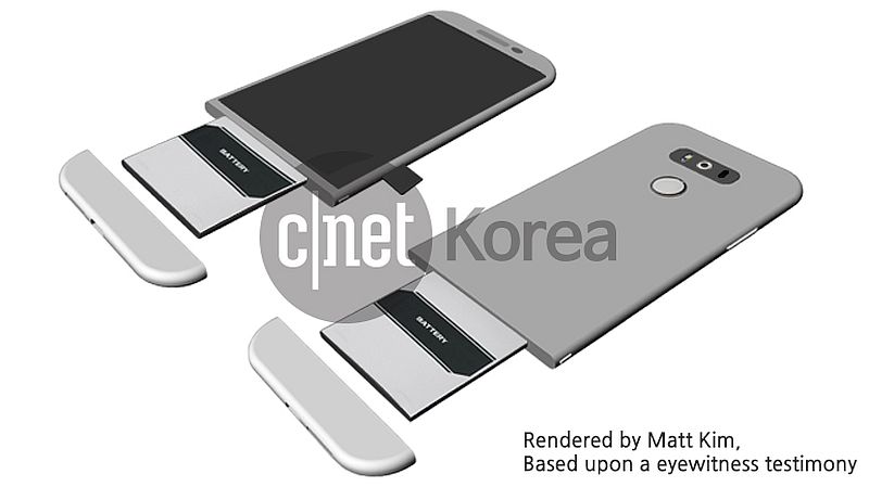 Accessing the G5's battery. Photo: CNET Korea